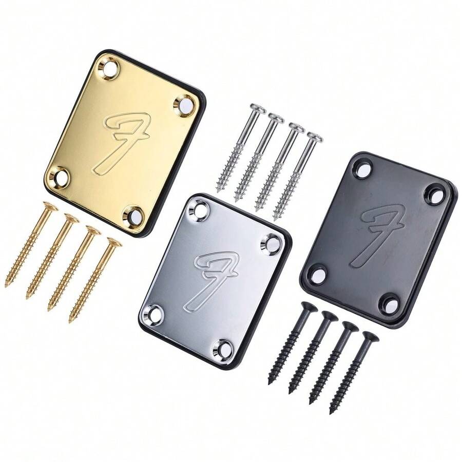 Placa de mástil global para guitarra eléctrica – Componente esencial para personalización y mejora – Compatible con la mayoría de guitarras y bajos – Accesorio indispensable para músicos - color: plata - Ver 1