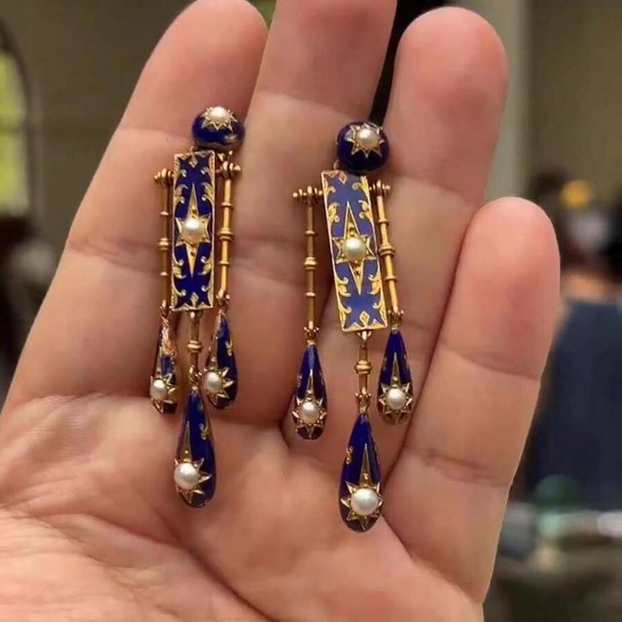 1 Pair Women's Tassel Drop Earrings, Versatile Stylish Sleek Delicate Modern Classic Personalized Bold Fashionable Accessory, Light Luxury, Suitable For Daily Wear, Work, Party, Wedding, Vacation, Music Festival, Dinner - 個性獨特流蘇耳環 - 查看 1