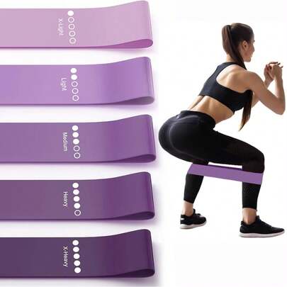 Resistance Bands For Working Out, 5 Packs Elastic Exercise Bands For Strength Training, Stretching, Workout; Home Gym Equipment For Women Men, Pilates Yoga , Leg Glute Arm Exercise Kit