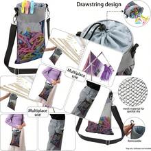 Bolsa de malla para tendedero para colgar al aire libre con cordón gris - Amarillo - Ver 1