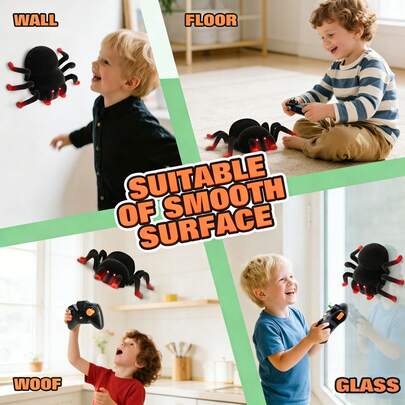 1 Set High-Tech Wall-Climbing Robot, Remote Control Realistic Spider Toy With LED Eyes, Fast 360° Rotation - Prank Toy For Boys And Teens, Omnidirectional Spider, Insect Toy, Ideal Gift For Boys And Girls (The White Paper On The Back Cannot Be Torn, And The Air Vent Cannot Be Obstructed, Otherwise It Cannot Climb The Wall)