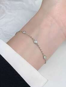 Sterling Silver Temperament Versatile Bubble Small Diamond Bracelet Niche Jewelry Simple Round Hand Jewelry Personalized Accessories - Bubble Bracelet - View 9
