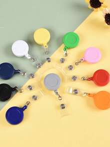 2 Packs Retractable ID Badge Holder Reel With Metal Belt Clip, Durable Key Ring Card Container For Office, School & Travel - Multicolor - View 1