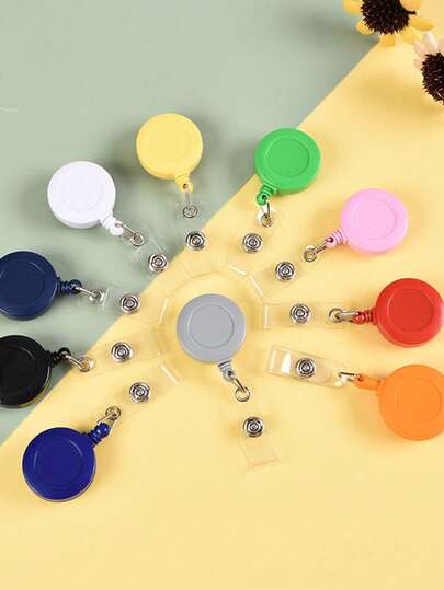 2 Packs Retractable ID Badge Holder Reel With Metal Belt Clip, Durable Key Ring Card Container For Office, School & Travel