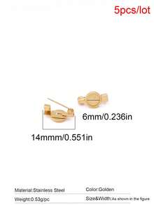 5pcs Stainless Steel Brooch Clip Base Pins Blank Cabochon Pin Base Badge Holder For DIY Jewelry Making Findings Supplies - Brooch Base - View 26