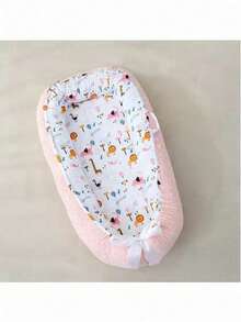 1pc Portable Compressed Beanbag Infant Bed, Bionic Baby Nest Suitable For 0-1 Year Old Babies, Travel Crib - Multicolor - View 2