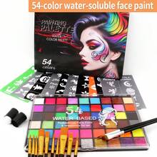 opeth 54 Color Body Paint Set, Includes 12 Brushes, 10 DIY Template Stickers, 2 Finger Sponges, Suitable For Costume Parties, Halloween, Stage Makeup, Holiday Parties, Water-Soluble & Easy To Clean, Non-Irritating - Multicolor - View 3
