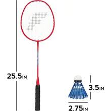 Franklin Sports Juego de bádminton de Repuesto para 2 Jugadores 2 Raquetas de bádminton y 2 Volantes para Adultos y niños - Estrellas rojas y azules - Ver 3