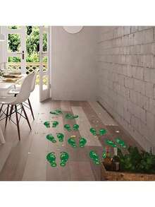 1/5/10 Sheets St.Particks Day Floor Decorations Green Footprint Clover Wall Stickers Luck Irish Party Window Decals For St. Patrick's Day Party Home Floor Window Walls Decor - Green - View 4
