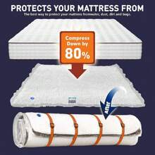 Mattress Vacuum Storage Bag For Memory Foam, Latex And Hybrid Mattress, Easy Moving And Storage (King/Cal King Size),37104095 - Army Green - View 6