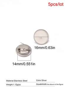5pcs Stainless Steel Brooch Clip Base Pins Blank Cabochon Pin Base Badge Holder For DIY Jewelry Making Findings Supplies - Brooch Base - View 16