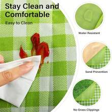 Portable Non-Woven Camping Ground Mat, Waterproof Wear-Resistant & Sand-Free For Picnics, Beaches & Tent Flooring - Green - View 3