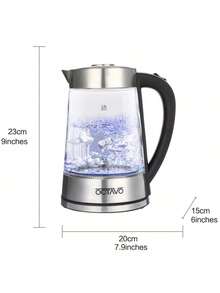 OCTAVO 电热水壶，玻璃壶身，温水器，不锈钢壶盖和壶底，快速加热，自动断电，防干烧保护 - 美規B型插(110-127V) - 查看 1