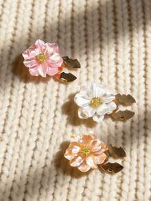 1件花朵袖扣，女士胸针纽扣套，时尚高端，山茶花束紧夹，领带夹，女士配饰，女士派对轻奢气质服装袖口套，适合日常佩戴，朋友礼物，爱人礼物，家人礼物 - 山茶花 - 查看 9