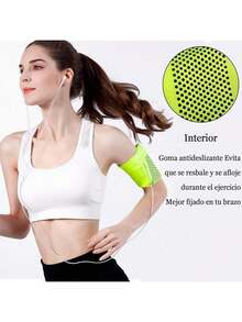 Brazalete Deportivo Universal para Todos Los Teléfonos. Brazalete para Teléfono Celular para Correr ,Ejercicios en el Gimnasio, Actividades al Aire Libre Material Reflectante - verde - Ver 3