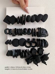 Bộ 1-15 đôi bông tai acrylic cỡ lớn ngẫu nhiên hình trái tim, chữ cái, hình học, hoặc lấy cảm hứng từ đồng xu cổ điển, hộp đựng bí mật, thích hợp làm quà tặng cho nữ, quà Ngày của Mẹ, Ngày Valentine, Giáng sinh, Năm mới, và đeo hàng ngày. - Nhiều màu - Xem 2