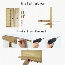 Rattan Coat Rack Wall-Mounted With 4 Hooks, Decorative Hanger For Keys, Suitable For Entryways, Nurseries, Hallways, Kitchens And Offices - Champagne - View 4