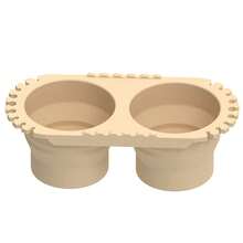 22.3cmx7.6cm Copa limpiadora de pinceles copa plegable de silicona con doble compartimento y soporte para pinceles, adecuada para acrílicos, acuarelas y todo tipo de materiales artísticos - Beis - Ver 1