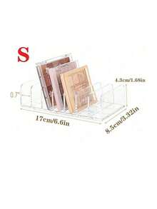 1pc Transparent Eyeshadow Palette Organizer, Makeup Storage Box, Desktop Drawer Divider, Cosmetic Display Stand - Clear - View 9