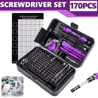 170 In 1 Precision Screwdriver Set Phone PC Laptop Repair Tool Screw Driver Kit Precision 170 In 1 Screwdriver Set For Laptop PC Phone Computer Repair Tool Kit
