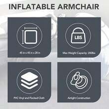 45x45x28 Inflatable Beanless Bean Bag Chair Lounge Sofa - Red - 紅色 - 查看 6