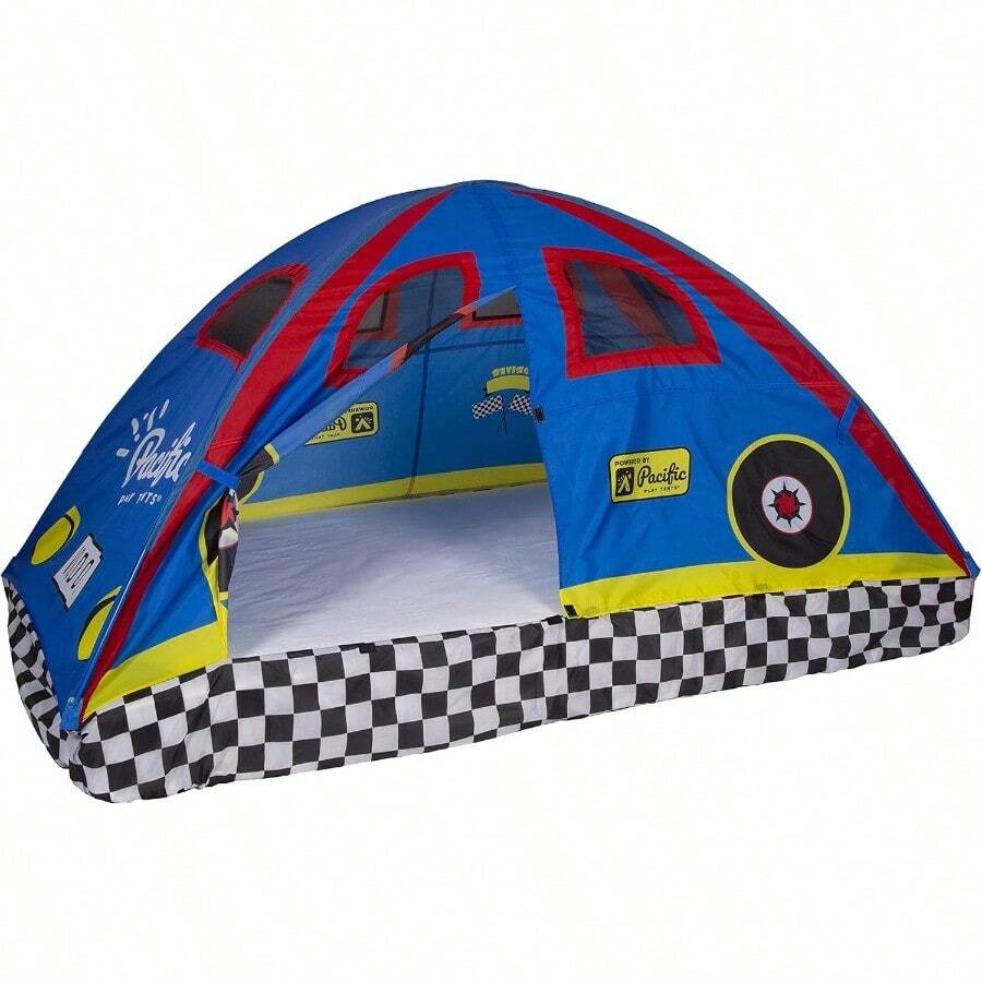 Pacific Play Tents 19710 Rad Racer Bed Tent Playhouse - Twin Size - Individual - Ver 1