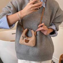 1pc Fluffy Small Handbag For Girl, New Autumn 2025 Furry Shoulder Crossbody Bag, Chic Tote Fur Bag