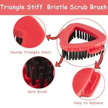 Cabezal de repuesto de cepillo de fregar para sistema de 2 tanques O-Cedar, cepillo de cerdas rígidas para fregador de pisos que se ajusta a la base del trapeador de microfibra Ocedar RinseClean Spin para baño, cocina, bañera, azulejos - Multicolor - Ver 3