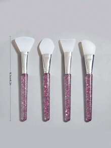 4pcs Silicone Face Mask Brushes, Suitable For Applying Mud, Clay And Charcoal Masks, Glow Mask Brush Set - Multicolor - View 4