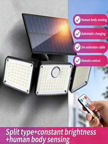 2pcs Durable Wide-Angle Solar-Powered Sensor Light Outdoor Waterproof Street Lamp Capable Of Human Body Sensing To Avoid Unnecessary Power Consumption Suitable For Storefront Signs / Temporary Areas On Construction Sites For Night Lighting