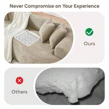 YOGLAD 112" Modern Cloud 4-Seater Sectional Curved Sofa, Minimalist Compression Living Room Couch, Chenille Upholstered Oversized Fluffy Sofa With Deep Seat, Modular L-Shaped Cloud Couch For Small Space, Plush Velvet-Like Soft Fabric Boneless Sofa With Supportive High-Density Foam & Spring, Easy To Move, Washable Removable Cover, Pet-Friendly Lounge Sofa Bed, Contemporary Apartment Furniture, No Assembly Needed, Black/Grey/Green - 駝色 - 查看 4