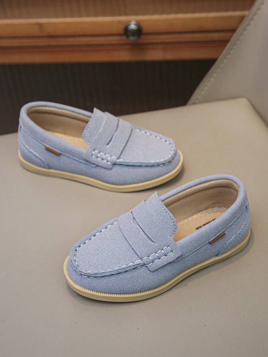 1 Pair Casual Slip-On Loafers For Kids, Breathable Non-Slip Flat Shoes Suitable For Spring & Autumn, Runs Small