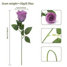1PC Glittery Artificial Single Rose Stem (38cm) - Multi-Color Design With Bendable Stem For Floral & Gifting Decoration - Multicolor - View 15