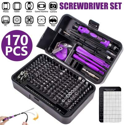 Screwdriver Set 170 In 1 Magnetic Repair Tool For Phone Laptop PC Precision Tool Screwdriver Set 170 In 1 Magnetic Repair Tool For Laptop PC Phone Precision Kit
