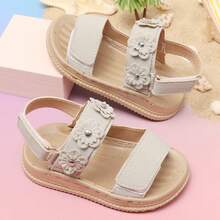 1 Pair Baby Girls' Flat Sandals, Minimalist, Lightweight, Fashionable, Casual, Open-Toe - Beige - View 19