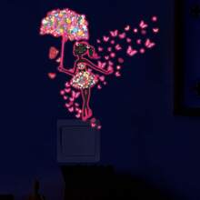 1pc Glow In The Dark Decal, Night Light Switch Plate Border Decor Wall Sticker; Removable Self-Adhesive Sticker, For Living Room, Bedroom And Bathroom Decoration, Switch Sticker