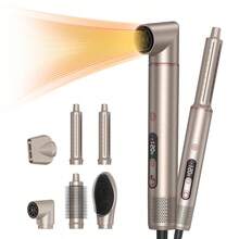 UKLISS 8-In-1 High-Speed Hot Air Brush | Foldable Multi-Functional Hair Styler, Combines Blow Drying, Curling And Straightening Functions - UK Plug(220-240V) - View 14