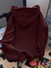 Cute Versatile Bow Pattern Women's Long Sleeve Pocket Casual Sweatshirt