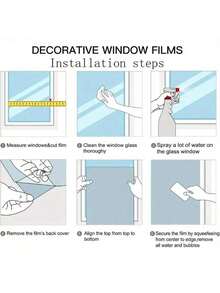 1/4/5片装3D彩虹窗户隐私膜，静电吸附花卉图案玻璃贴纸，防紫外线隔热，适用于家居、客厅、浴室、办公室装饰 - 彩色 - 查看 8