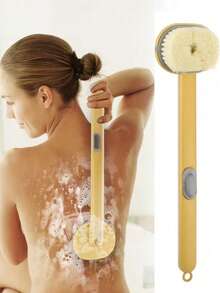 2支装液体沐浴刷，去死皮背部磨砂刷，带挂环，独立刷头，内置沐浴露储液罐，是深度清洁和按摩的理想之选