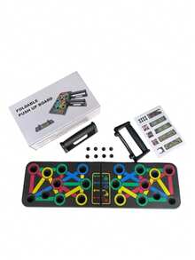 Push Up Board, Portable Multifunctional Foldable 14 In 1 Push Up Stand, Suitable For Floor, Professional Strength Training Equipment For Men And Women, Gym, Sport, Gym, Home Exercise, Abdominal Wheel, Abdominal Roller - Black - View 3