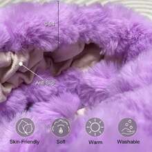 Fluffy Mirror Cover - 59"X16" Full Length Ultra Soft Non-Slip Cover Universal Stretch Cover Warm Home Dr For Bedroom Cloakroom (Purple-Without Mirror),37223918 - 紫色 - 查看 6