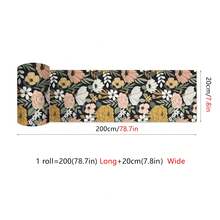 OUTANA 1 Roll 78.7 Inch Vinyl Tile Sticker Self-Adhesive PVC Wall Decal Wallpaper Floral, Wave, Animal Pattern, Removable Wall Decor For Bathroom, Dorm, Living Room, Bedroom, Kitchen, TV Background, Office, Width 10/15/20/30cm