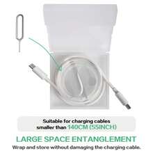 便携式办公桌或旅行用线缆整理盒，紧凑型线缆管理，内置支架 - 半透明耐用数据线整理器，线缆整理器 - 彩色 - 查看 5