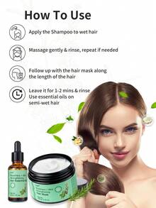 Set de cuidado del cabello con romero, máscara capilar y aceite de romero para engrosamiento y fortalecimiento del cabello, acondicionador profundo máscara capilar para cabello seco y dañado, aceite para el cabello para un cabello talla grande fuerte y saludable - otro - Ver 6