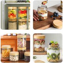 Frascos de Vidrio Herméticos 6 pcs con Tapa 8 10 16 24 oz 236 300 480 720 ml para Alimentos - Incluye Etiquetas - Ideal para Café Especias Azúcar Avena Té Yogur Granos (4 pcs-480ml) - 4 piezas 480 ml - Ver 7