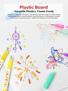 GuangNa 168 Colors Acrylic Paint Markers Set, Vibrant Fluorescent Ink, Create Smooth 3D Effects, Waterproof, Lightfast, High Coverage, Large Ink Capacity, 14-Color Student Art Markers Set, Stackable Colors, Paper Fixative Ink, Suitable For Glass/Stone/Body Painting, Coloring Books | Gift Set For Boys/Girls - Multicolor - View 10