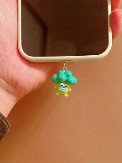 1/5pcs Funny Cartoon Vegetable Series Charging Port Dust Plug, Creative Cute Fashion Unique Broccoli, Scallion, Corn, Eggplant, Carrot Shaped 3D Resin Pendant, Transparent Silicone Smartphone Earphone Tablet Kindle Dust Plug Accessory Decoration Charm, Charging Port Decor Pendant, Suitable As Small Gift, Waterproof Anti-Dust Compatible With IPhone Lightning/Type-C, Firmly Protect Charging Port