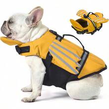 Chaleco salvavidas para perros, chaleco salvavidas para mascotas, traje de baño salvavidas para cachorros con asa para nadar, piscina, playa, navegación, para cachorros pequeños, medianos y grandes - rosa (rosa floral) - Ver 10