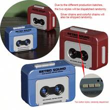 Este nuevo mini reproductor de casete retro con llavero puede reproducir música y grabar audio. Es divertido y peculiar, pequeño y portátil, lo que lo convierte en la opción de regalo perfecta para Navidad, Halloween y cumpleaños. - Azul - Ver 12